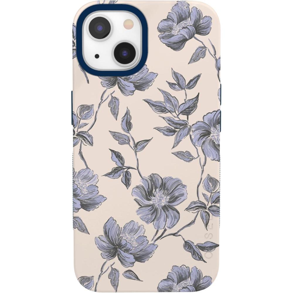 imageCasely iPhone 13 Mini Case  Id Pick You  Red Strawberry  Compatible with MagSafe  Bold Protective DesignInk  Iris  Vintage Floral