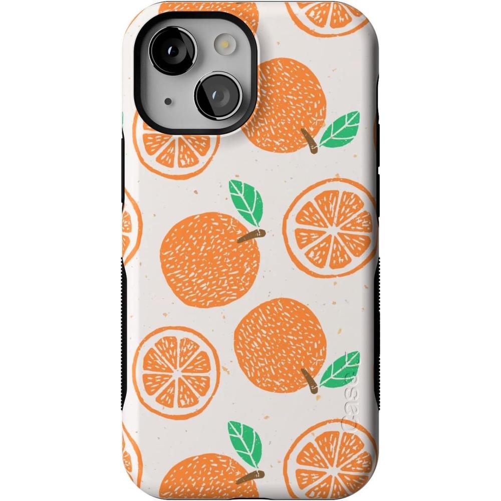 imageCasely iPhone 13 Mini Case  Id Pick You  Red Strawberry  Compatible with MagSafe  Bold Protective DesignMain Squeeze  Orange Stamped