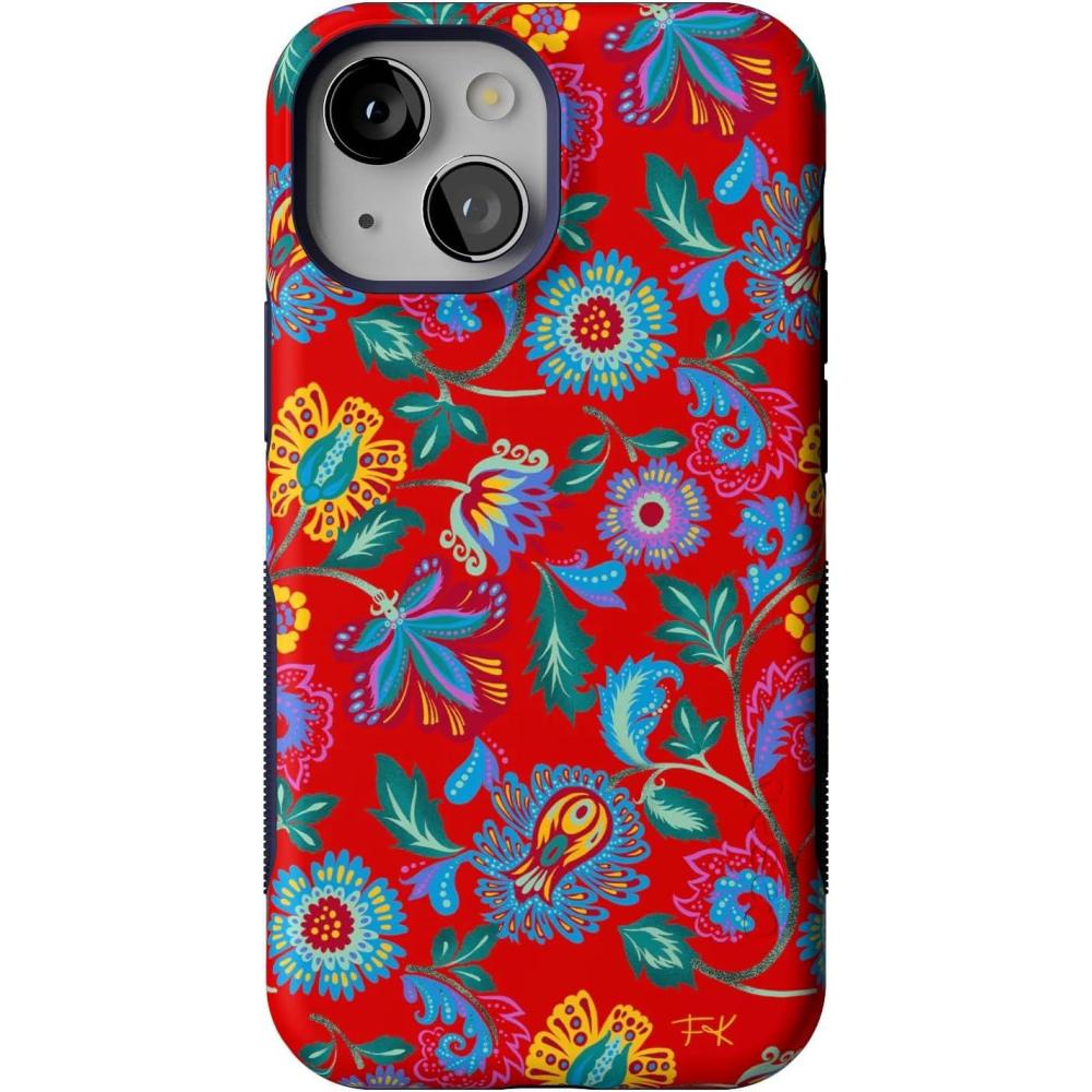 imageCasely iPhone 13 Mini Case  Id Pick You  Red Strawberry  Compatible with MagSafe  Bold Protective DesignPainted Flowers  Frida Kahlo Floral