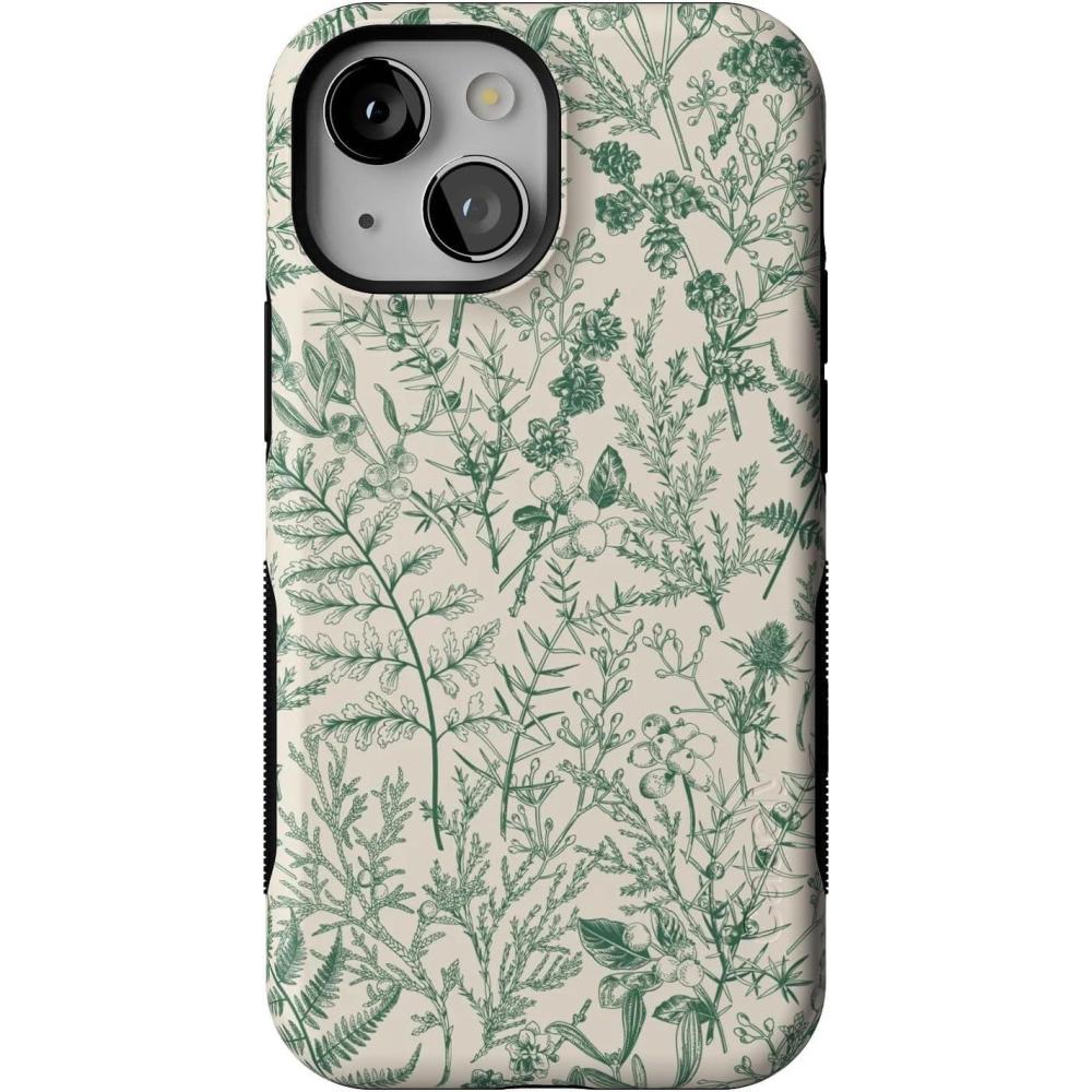 imageCasely iPhone 13 Mini Case  Id Pick You  Red Strawberry  Compatible with MagSafe  Bold Protective DesignSage Garden  Green Floral