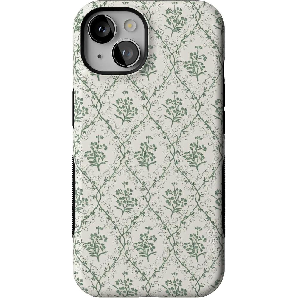 imageCasely iPhone 13 Mini Case  Id Pick You  Red Strawberry  Compatible with MagSafe  Bold Protective DesignSage Tapestry  Floral Vines