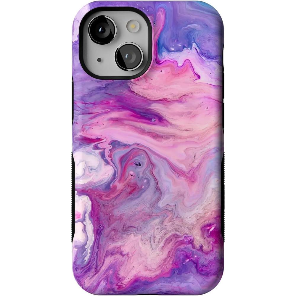 imageCasely iPhone 13 Mini Case  Id Pick You  Red Strawberry  Compatible with MagSafe  Bold Protective DesignTie Dying Over You  Purple Marble iPhone