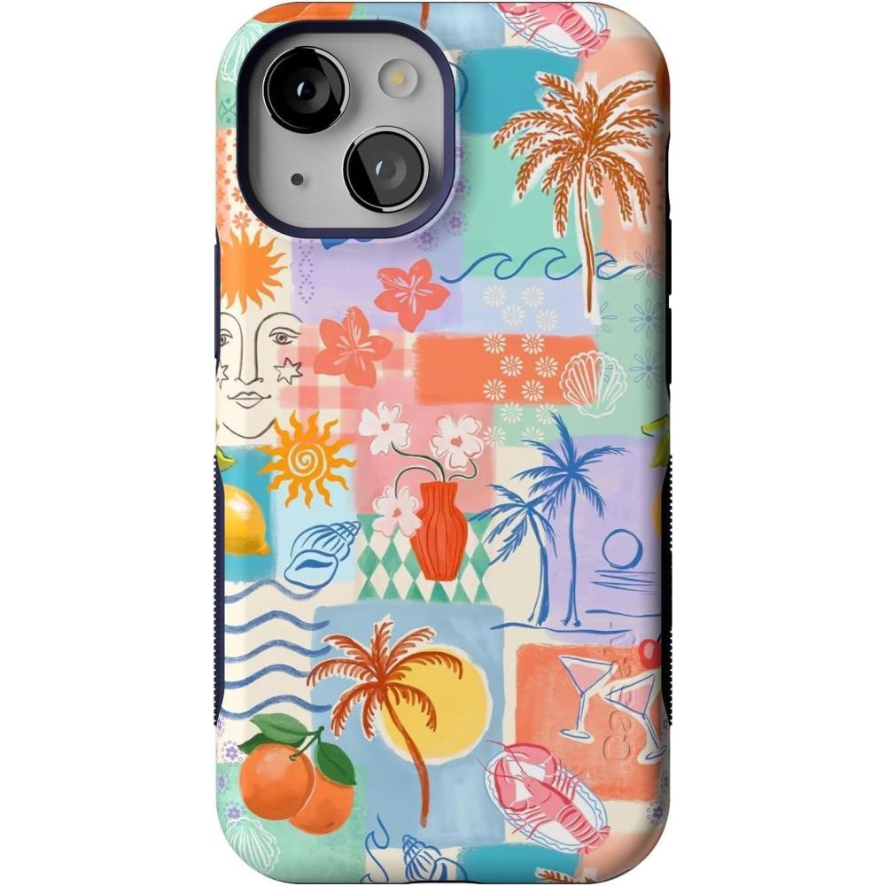 imageCasely iPhone 13 Mini Case  Id Pick You  Red Strawberry  Compatible with MagSafe  Bold Protective DesignTropical Heat  Beachy Collage