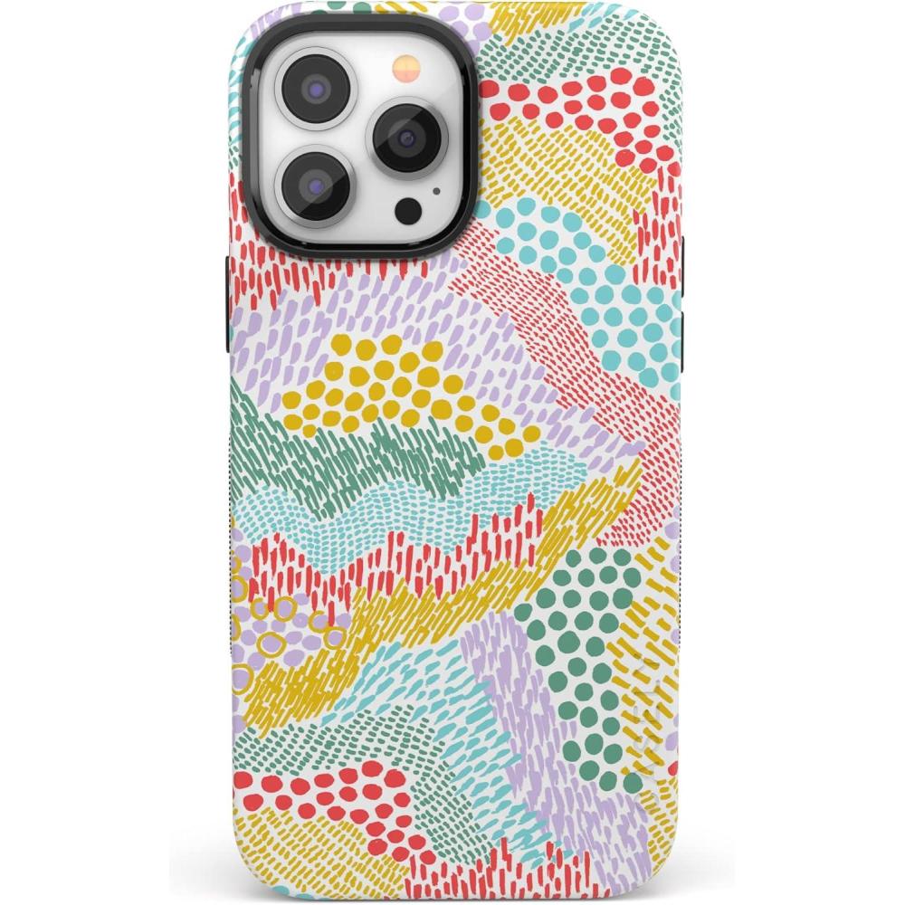 imageCasely iPhone 13 Pro Case  Ride The Wave  Pastel Rainbow Lined  Compatible with MagSafe  Bold Protective DesignColor Me Happy  Pattern Colorblock