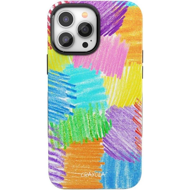 imageCasely iPhone 13 Pro Case  Ride The Wave  Pastel Rainbow Lined  Compatible with MagSafe  Bold Protective DesignCrayola  Scribble Me That  Rainbow Pencil
