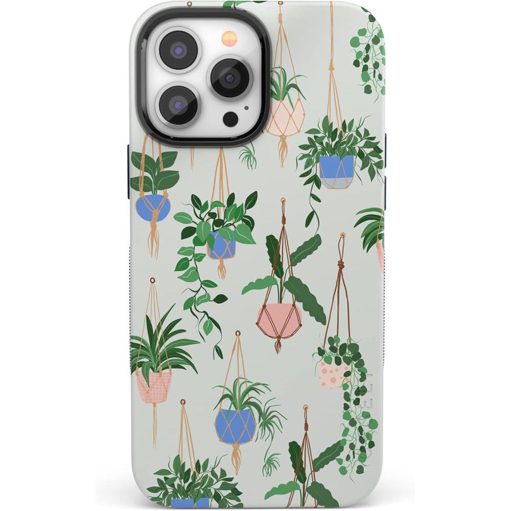imageCasely iPhone 13 Pro Case  Ride The Wave  Pastel Rainbow Lined  Compatible with MagSafe  Bold Protective DesignHanging Around  Potted Plants Floral