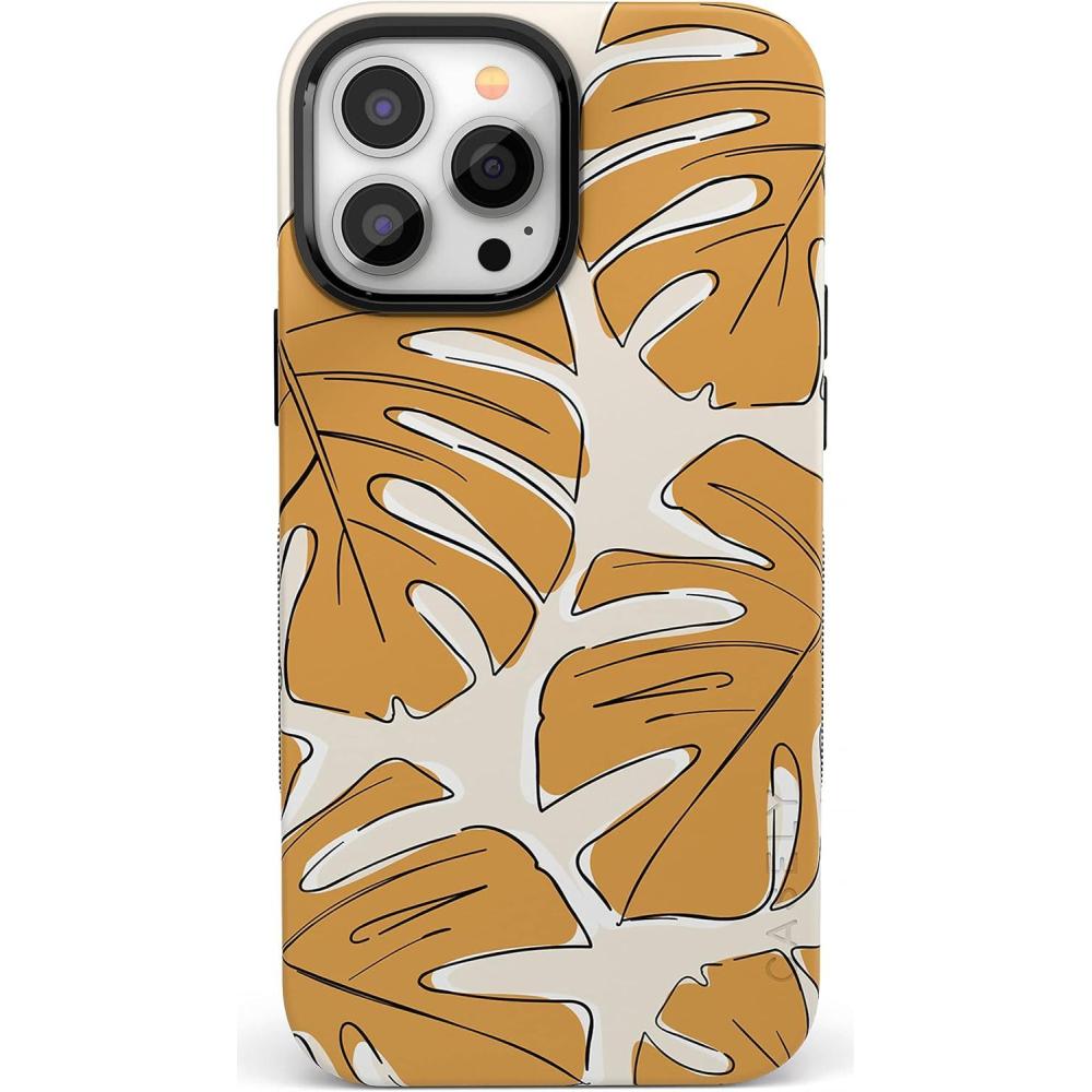 imageCasely iPhone 13 Pro Case  Ride The Wave  Pastel Rainbow Lined  Compatible with MagSafe  Bold Protective DesignIsland Time  Tropical Leaves Floral