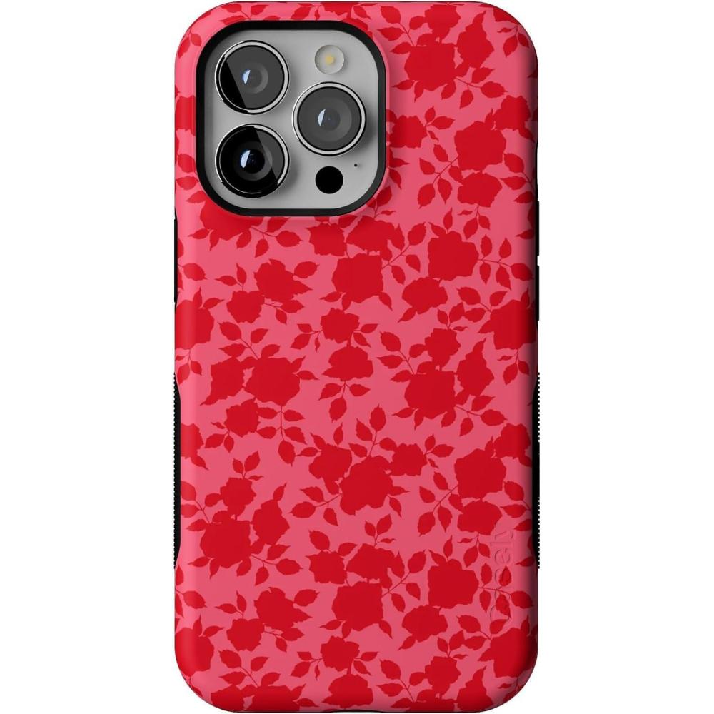 imageCasely iPhone 13 Pro Case  Ride The Wave  Pastel Rainbow Lined  Compatible with MagSafe  Bold Protective DesignRose Garden  Red Floral Aesthetic