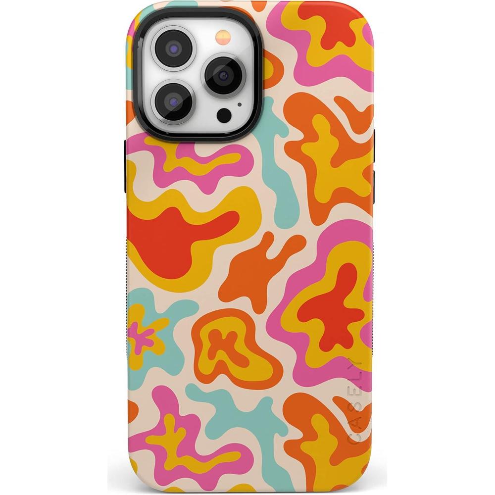 imageCasely iPhone 13 Pro Case  Ride The Wave  Pastel Rainbow Lined  Compatible with MagSafe  Bold Protective DesignTropical Color Splash  Abstract Retro