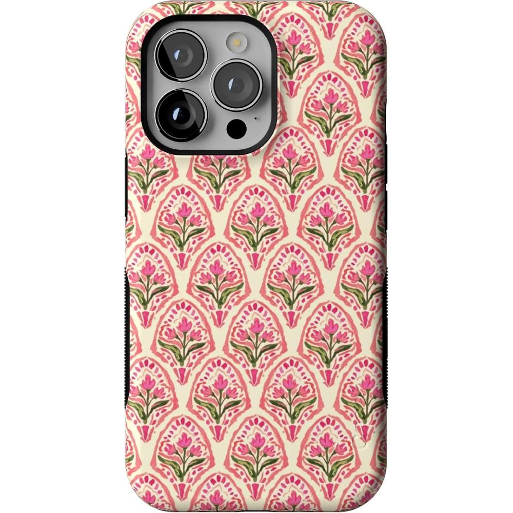 imageCasely iPhone 13 Pro Case  Ride The Wave  Pastel Rainbow Lined  Compatible with MagSafe  Bold Protective DesignTulip Tapestry  Jenna Palek x Casely