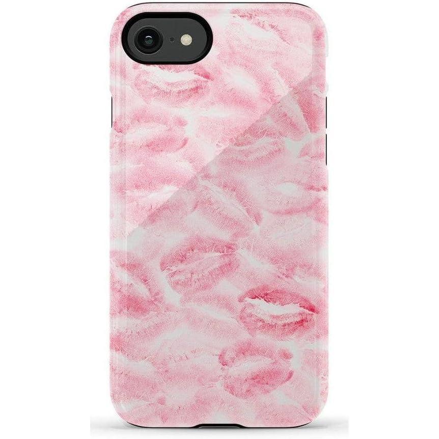 imageCasely iPhone SE 2020 amp 2022 Case  Hibiscus Blooms  Hawaiian Floral  Essential Slim DualLayer Protective Case DesignSealed with a Kiss  Pink Lipstick
