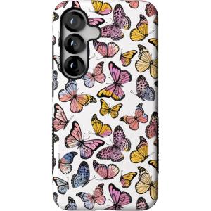Casely Galaxy S25 Case | Oasis | Pura Vida Floral | Compatible with MagSafe | Bold Protective Design(Free Spirit | Rainbow Butterfly)