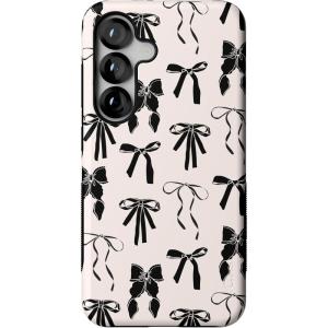Casely Galaxy S25 Case | Oasis | Pura Vida Floral | Compatible with MagSafe | Bold Protective Design(Goth Girlie | Black Bows)