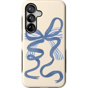 Casely Galaxy S25 Case | Oasis | Pura Vida Floral | Compatible with MagSafe | Bold Protective Design(Heartstrings | Blue Bow)
