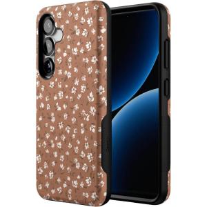 Casely Galaxy S25 Case | Oasis | Pura Vida Floral | Compatible with MagSafe | Bold Protective Design(Mocha Meadow | Tiny Flowers)