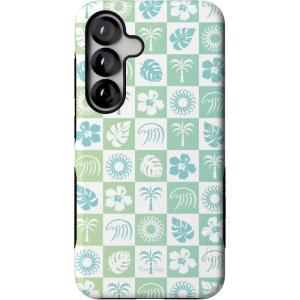 Casely Galaxy S25 Case | Oasis | Pura Vida Floral | Compatible with MagSafe | Bold Protective Design(Pura Vida | Coastal Checkers)