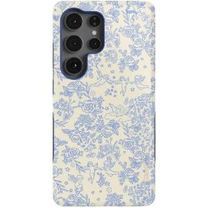 Casely Galaxy S25 Ultra Case | Chateau Pups | French Dog | Compatible with MagSafe | Bold Protective Design(Cupid’s Canvas | Periwinkle Floral)