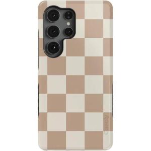 Casely Galaxy S25 Ultra Case | Chateau Pups | French Dog | Compatible with MagSafe | Bold Protective Design(Fit Check | Neutral Checkerboard)