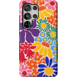 Casely Galaxy S25 Ultra Case | Chateau Pups | French Dog | Compatible with MagSafe | Bold Protective Design(Flower Patch | Multi-Color Floral)
