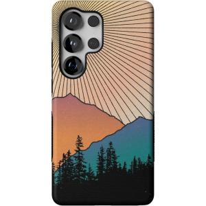 Casely Galaxy S25 Ultra Case | Chateau Pups | French Dog | Compatible with MagSafe | Bold Protective Design(Golden Hour | Mountain Sunset)