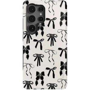 Casely Galaxy S25 Ultra Case | Chateau Pups | French Dog | Compatible with MagSafe | Bold Protective Design(Goth Girlie | Black Bows)