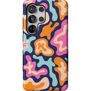 Casely Galaxy S25 Ultra Case | Chateau Pups | French Dog | Compatible with MagSafe | Bold Protective Design(Midnight Color Splash | Abstract Retro)