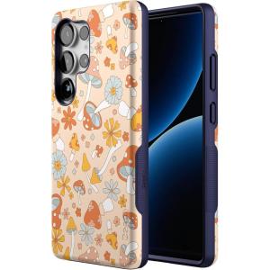 Casely Galaxy S25 Ultra Case | Chateau Pups | French Dog | Compatible with MagSafe | Bold Protective Design(Mushroom Magic | Retro Floral)