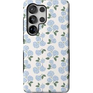 Casely Galaxy S25 Ultra Case | Chateau Pups | French Dog | Compatible with MagSafe | Bold Protective Design(Nantucket Cottage | Blue Hydrangea)