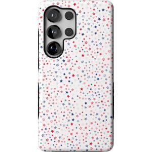 Casely Galaxy S25 Ultra Case | Chateau Pups | French Dog | Compatible with MagSafe | Bold Protective Design(Seeing Stars | Red  White & Blue)