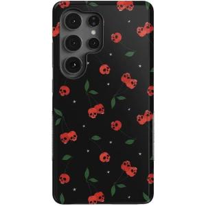 Casely Galaxy S25 Ultra Case | Chateau Pups | French Dog | Compatible with MagSafe | Bold Protective Design(Sweet Revenge | Cherry Skulls)