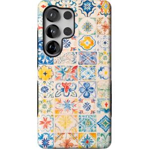 Casely Galaxy S25 Ultra Case | Chateau Pups | French Dog | Compatible with MagSafe | Bold Protective Design(Tuscan Tiles | Dolce Vita)