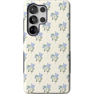 Casely Galaxy S25 Ultra Case | Chateau Pups | French Dog | Compatible with MagSafe | Bold Protective Design(Vintage Garden | Blue Hydrangea)