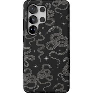 Casely Galaxy S25 Ultra Case | Chateau Pups | French Dog | Compatible with MagSafe | Bold Protective Design(We’re Ready For It | Black Serpent)