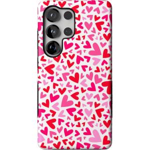 Casely Galaxy S25 Ultra Case | Chateau Pups | French Dog | Compatible with MagSafe | Bold Protective Design(XOXO | Pink Candy Hearts)