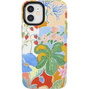 Casely iPhone 11 Case | Vida y Muerte | Frida Kahlo Dotted Skull Case(Botanical Blooms | Floral Patchwork)