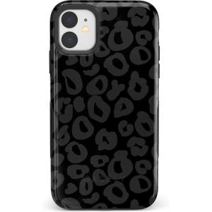 Casely iPhone 11 Case | Vida y Muerte | Frida Kahlo Dotted Skull Case(Into the Wild | Black Leopard)