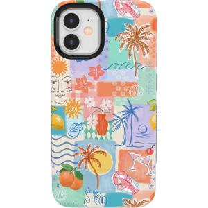 Casely iPhone 11 Case | Vida y Muerte | Frida Kahlo Dotted Skull Case(Tropical Heat | Beachy Collage)