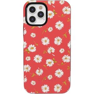 Casely iPhone 11 Pro Case | Flower My World | Ocean Blue Floral | Bold Protective Design(Daisy Daydream Red Coral Floral)