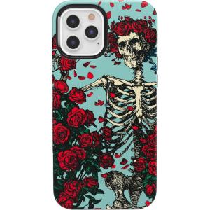 Casely iPhone 11 Pro Case | Flower My World | Ocean Blue Floral | Bold Protective Design(Forever Grateful Dead Skeleton Floral)