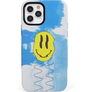 Casely iPhone 11 Pro Case | Flower My World | Ocean Blue Floral | Bold Protective Design(On Cloud Nine | Glitch Smiley Face)
