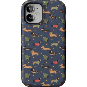 Casely iPhone 12 Mini Case | Dashing Doxies | Dachshund Dog | Compatible with MagSafe | Bold Protective Case Design