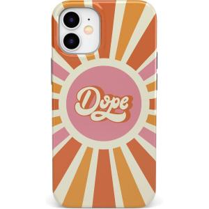 Casely iPhone 12 Mini Case | Desert Daze | Peachy Cactus | Classic Ultra Slim Design(You’re Dope | Retro Colorblock)