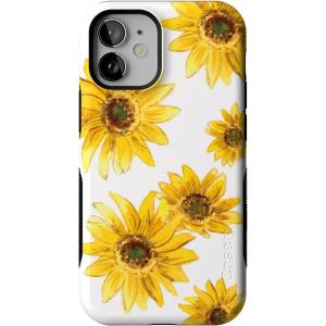 Casely iPhone 12 Mini Case | Golden Garden | Yellow Sunflower Floral | Compatible with MagSafe | Bold Protective Design