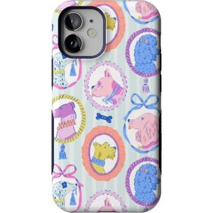 Casely iPhone 12 Mini Case | Viva La Vida | Frida Kahlo Collage | Compatible with MagSafe | Bold Protective Design(Chateau Pups | French Dog)