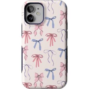 Casely iPhone 12 Mini Case | Viva La Vida | Frida Kahlo Collage | Compatible with MagSafe | Bold Protective Design(Coquette Girlie | Pastel Bows)
