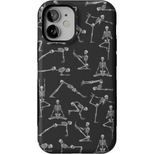 Casely iPhone 12 Mini Case | Viva La Vida | Frida Kahlo Collage | Compatible with MagSafe | Bold Protective Design(Corpse Pose | Skeleton Yoga)
