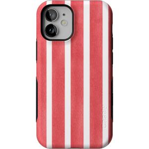 Casely iPhone 12 Mini Case | Viva La Vida | Frida Kahlo Collage | Compatible with MagSafe | Bold Protective Design(East Coast Summer | Red Stripes)