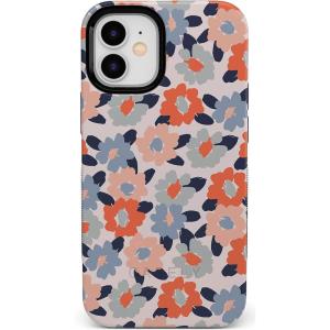 Casely iPhone 12 Mini Case | Viva La Vida | Frida Kahlo Collage | Compatible with MagSafe | Bold Protective Design(Field of Flowers | Pastel Floral)