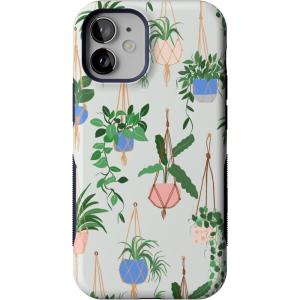 Casely iPhone 12 Mini Case | Viva La Vida | Frida Kahlo Collage | Compatible with MagSafe | Bold Protective Design(Hanging Around | Potted Plants Floral)