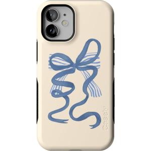 Casely iPhone 12 Mini Case | Viva La Vida | Frida Kahlo Collage | Compatible with MagSafe | Bold Protective Design(Heartstrings | Blue Bow)